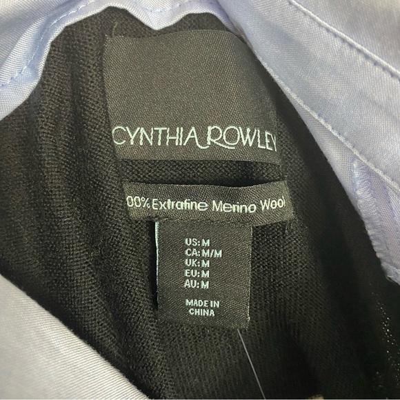 Merino wool striped sweater dress with collar/cuffs Cynthia Rowley - Picture 7 of 7